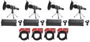 4 Audio Technica Dynamic Podcasting Podcast Microphones+Stands+Pop Filter+Cables