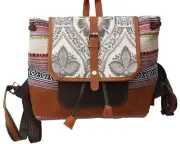 Women's Floral Upcycled Canvas Leather Travel Backpack 17RT2111