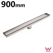 Brushed Silver 900mm Tile Insert Shower Grate Floor Drain Central 50mm Outlet