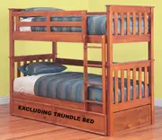 King Single Over King Single Awesome Bunk Bed - (Excluding Trundle) - Teak