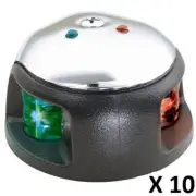 10 x Attwood 3500 Series 2NM LED Bi-Colour Red/Green Combo Navigation Light 12V