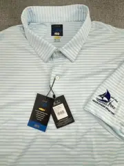 Greg Norman GN ML75 Mens Blue Striped Short Sleeve Golf Polo Shirt NEW XXL