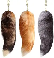 [NWSTESLE] Furry Tail Fox Tail Keychain Therian Gear Halloween Party Wolf Cat Tail Cosplay Handbag Backpack Keychain
