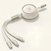Retractable PD 100W 3 in 1 USB Type-C Micro Fast Charging Cable Charger Cord, 100W 3in1 Multi Charging Cable, USB C to Retractable Phone Charger, Multiple Charging Cord with Type C/Micro USB/IP