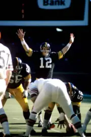 Pittsburgh Steelers QB Terry Bradshaw lined up under center - 1971 Old Photo 1
