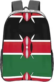 [DRTGEDS] Flag Of Kenya Clear Backpack,High Capacity Clear Bag For Travel,Work,Festival, Concerts Women Men Unisex