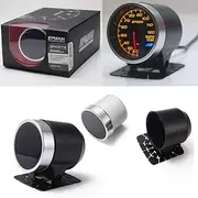 EPMAN EPXX702 Racing Car 2" 52mm 10 Colors Backlights Water Temp Gauge Meter Smoke Face + Black Pod Holder + Sensor