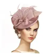 Tea Party Hat Fascinator - 2024 Kentucky Derby Pillbox Hat Medium-Large Pink