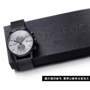 【TAYROC】TXM011M 英國簡約現代風 GLACIER三眼計時腕錶 米蘭帶 白銀 42mm 台南 時代鐘錶