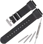 [MCXGL] Nylon watch strap for Casio AE1200WH AE-1000 SGW-300H SGW-400 AQ-S810W 18mm Men's Replacement Leather Watch band stainless steel ring