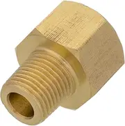 1/8" NPT Male to 1/4" BSP Female Brass Pipe Fitting Connector Thread Plumbing Hose, Hex Head Threaded Tubing Adapter Coupler, Used to Connect Lines for Air, Water, Fuel, Oil and Gas