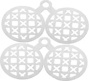 SEWOART 4pcs Latte Art Stencils Stainless Steel Decorative Stencils for Cappuccino