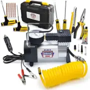 High-Power Portable Tire Inflator with Gauge & Free Tire Repair Kit - 12V DC