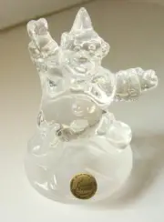 Beautiful French Cristal d'Arques Crystal Circus Clown on Frosted Base NEW