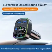 Wireless Bluetooth 5.3 Car FM Transmitter MP3 Radio Adapter Kit Dual USB Charger