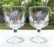 Vintage Pabst Blue Ribbon Beer Goblets 1960's or 70's FREE SHIPPING