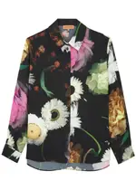 Stine Goya Foliage Floral-print Satin Shirt - Black - M (UK12 / M) M (UK12 / M)