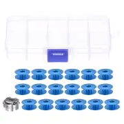 18pcs Aluminum Bobbins W Bobbin Case for Lockstitch Sewing Machine, Blue