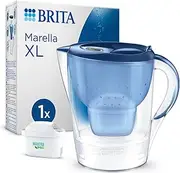 BRITA Marella XL Water Filter Jug Blue (3.5L) incl. 1x MAXTRA PRO All-in-1 Cartridge - Large-Volume jug with Digital LTI and Flip-Lid - Now in Sustainable Smart Box Packaging