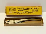 Vintage Crescent Combination Pliers 8 Inch-No. H28; NOS Unused; Lot B
