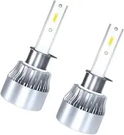 Alipis Car Led Headlights H1 Led Bulbs 60w 9-36v Replacement for Low Beam High Beam Overheating Protection Easy Install