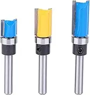3 PCS 1/4 in Shank Woodworking Milling Cutter, Heavy Duty Metal Milling Tool, Smooth Fine Cutting Router Bits for Trimmer Engraving Machine