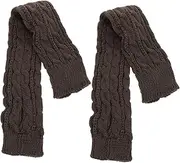 [BESTYASH] 1pair Twist Half Finger Cuffs Black Gloves Warm Gloves Knit Gloves Knitted Fabric Sleeves Elbow Length Gloves Knitted Long Mitten Half-finger Arm Sleeves Female Arm Sleeves Miss