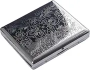 [ARKCHIU] Cigarette Case Copper Double Sided Spring Clip Box Holds Up to 20 Cigarette Bank Card Case Cash Box Silver,One Size