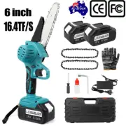 Portable 6" Chainsaw Cordless Handheld Electric Chainsaw Wood Cutter For Makita