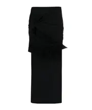 MSGM Knot Detailed Side Slit Skirt IT42 Black