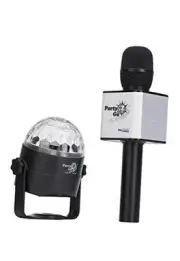 Bluetooth Karaoke Microphone and Disco Ball Set (Black)