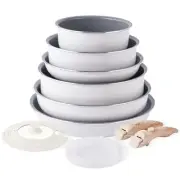 Ceramic Pots and Pans Set Nonstick - 18 PCS Kitchen Cookware Sets Detachable ...