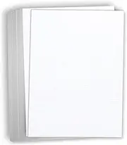Hamilco White Resume Linen Textured Cardstock Paper - 8 1/2 x 11" Thick Heavy Weight 80 lb Cover Card Stock for Printer Bright White