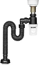 Sink Drain Pipe - Flexible ABS Sink Drain Pipe, Sink Waste Hose| Elbow Shaped Anti-Odor Drain Hose Extension System, Drain Plumbing P-Trap Tubing for Kitchen Bathroom Vanity Restroom