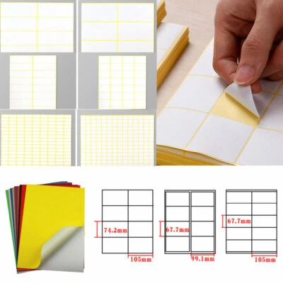Print Paper Laser Inkjet Print Self Adhesive Lot Labels Sheet Tags