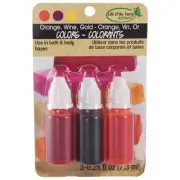 Life Of The Party Liquid Soap Dye 0.25oz 3/Pkg-Orange, Wine, and Gold 53009