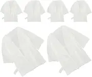 [CATIEBYE] Cotton Spa Robes 6 Pcs Disposable Hotel Robes for Women Men Bath Skirt Towel Wrap Robe Wrap Hotel Robe Spa Towel White