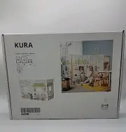 Ikea KURA Kids Bunk Bed Curtain Market Stall Play Store Pattern New