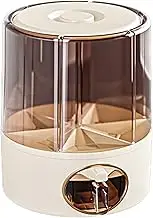 Grain Storage Container Dispenser - Kitchen Storage Bucket, Dry Food Storage Bin | 6 Grid Rice Dispense, Measuring Cup Included, Moisture Proof Seal, Rotatable Rice Bucket With Compartments
