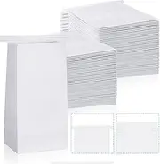 Geosar Paper Disposable Vomit Bags Sealable Barf Bags Puke Bags Sick Bags Throw up Bags Emesis Bag for Kids Travel Airline Car Motion Sickness, Pregnancy Sickness, White, 9.45 x 4.92 x 3.15'' (500)