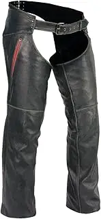 Milwaukee Leather Men's Slash Pocket Chap with Color Accent X-Large Distressed Grey