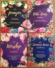Prayer Journal, Bible Study, Sermon Notes and Worship Journal (4) Book lot Set