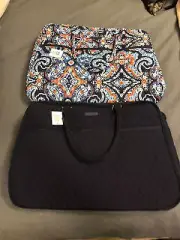 BNWTS VERA BRADLEY GRAND TRAVELER TOTE TRAVEL BAG CLASSIC NAVY & MARRAKESH