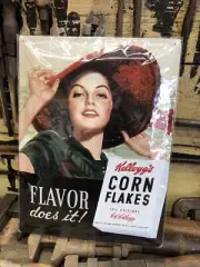 Kellogg’s Corn Flakes Flavor Does It Embossed Licensed Sign