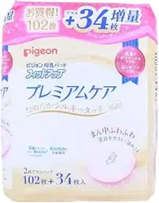 Pigeon Breast Milk Pads Fitted Up Premium Care, 136 Pieces, Smooth Silky Touch, Gently Wrap Your Nipples, 0 Months and Up to 136 Multicolor Sheets (x1)