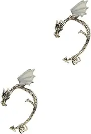 [SAFIGLE] 2 Pcs Luminous Ear Clip Vintage Earrings for Women Pierced Earrings Luminous Ear Hooks Ear Decoration Jewelry Retro Clip Earring Ear Man Male Luminous Beads Metal