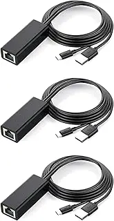 Justivana 3X Ethernet Adapter with Power Cable for (2Nd Gen), 4K Stick,TV Square, Micro-USB to RJ45 Wired LAN Adapter