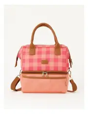[Vue] Double Layer Lunch Bag in Pink Check