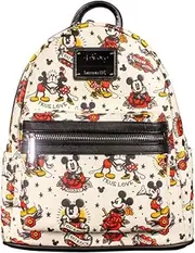 [Loungefly] Disney - Mickey Mouse Tattoo Faux Leather Mini Backpack, 10-Inch Height