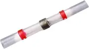 Solder Seal Wire Connectors Splice Heat Shrink Connector, 100 pcs,Red 22-18 AWG, Tube Waterproof Insulated Self-Solder Butt Sleeve Self Soldering Shrinkable Splices Kit Heatshrink Terminal Connection
